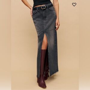 NWT Reformation Sz 25 Tazz Maxi Denim Skirt